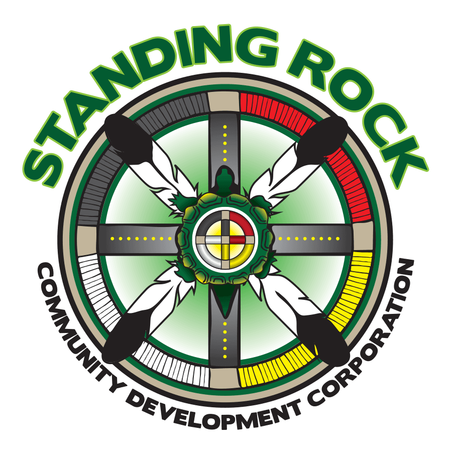 The original Standing Rock Community Development Corporation medicine-wheel seal, with a turtle at its center.