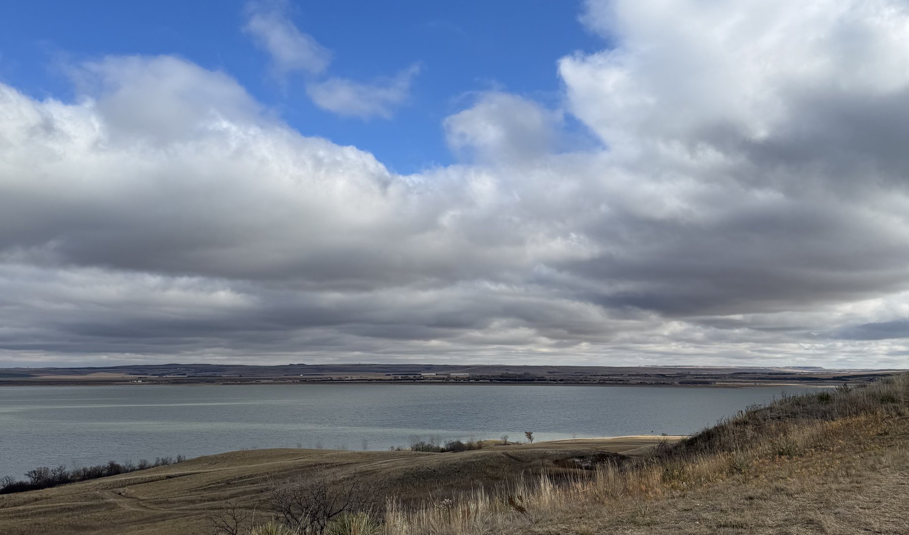 The Missouri River seen from the hills above Fort Yates on the Standing Rock Nation.